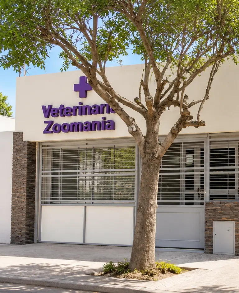 Fachada de Veterinaria Zoomanía en San Martín, Mendoza, con entrada accesible
